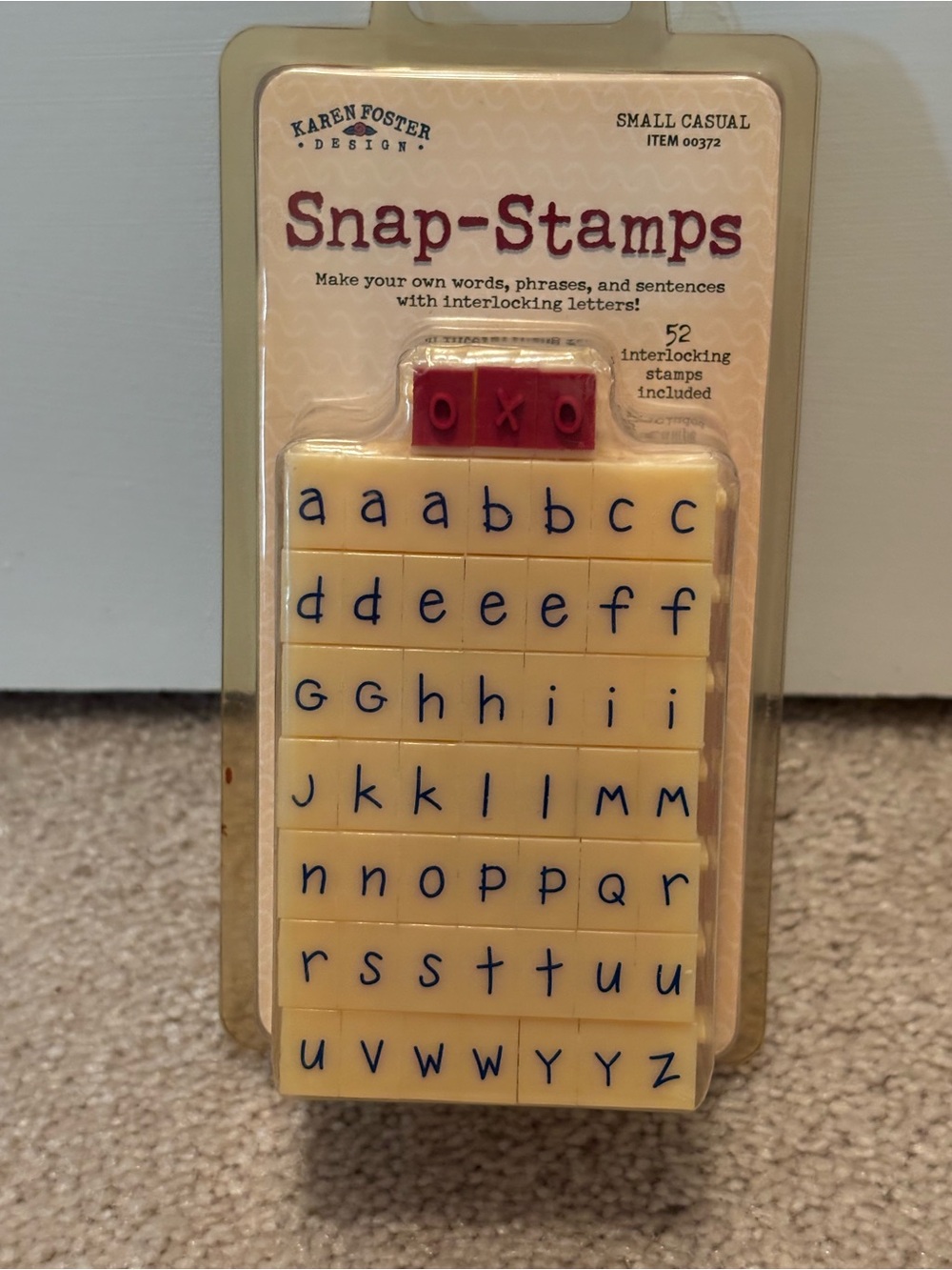 Karen Foster Design Snap-Stamps Alphabet Set Small Casual 52 Stampers Item 00372